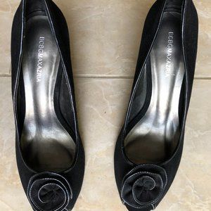 BCBG MaxAzria Flower Open-Toe Heel